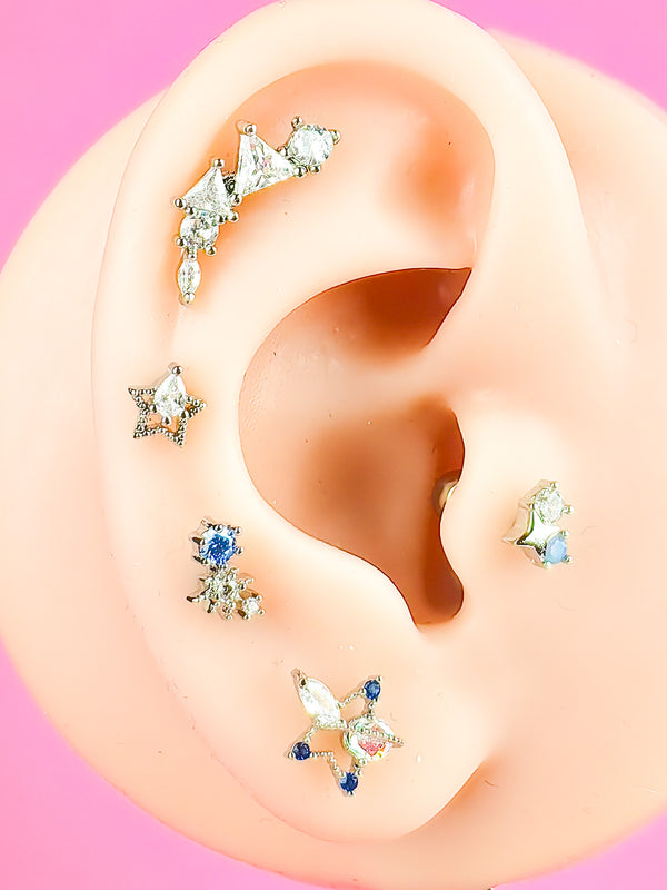 6-day set of ear stud earrings