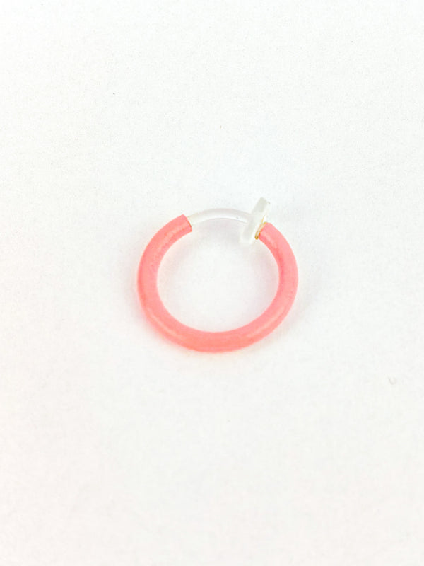 Fake Piercing Ohrring/Lippen/Nasenring Glow in the Dark Pink