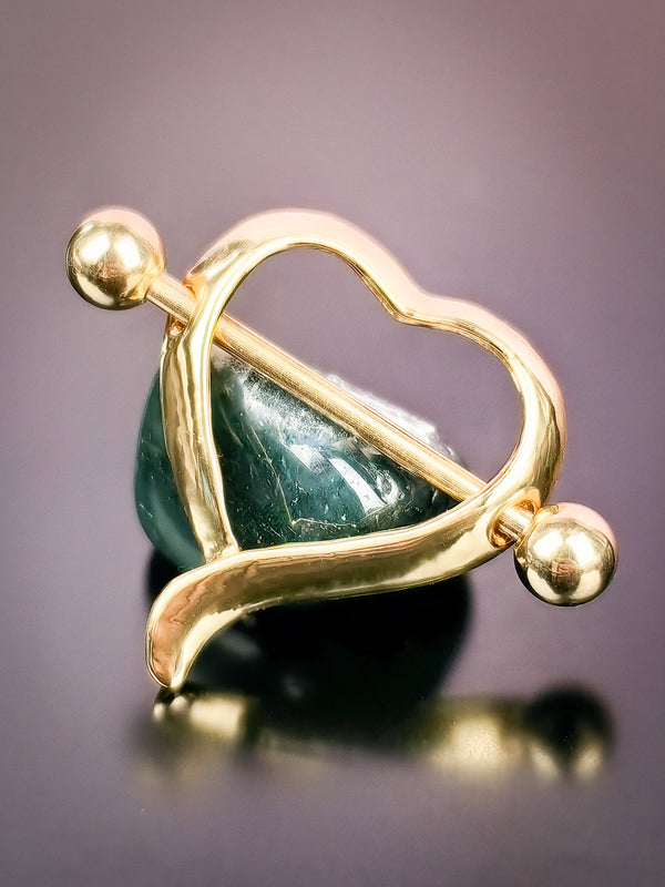 Brustwarzenpiercing Ring Herz Gold