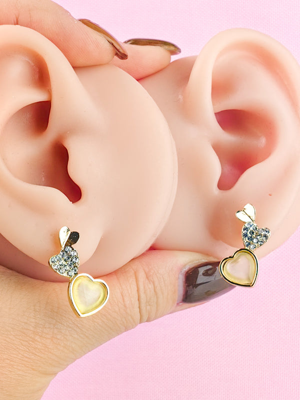 Stud Earrings 3 Hearts