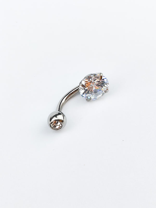 Bauchnabelpiercing mit Stein Silber