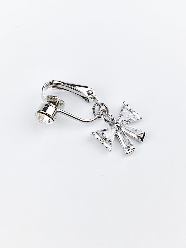 Fake Piercing Bauchnabelpiercing Schleife Silber