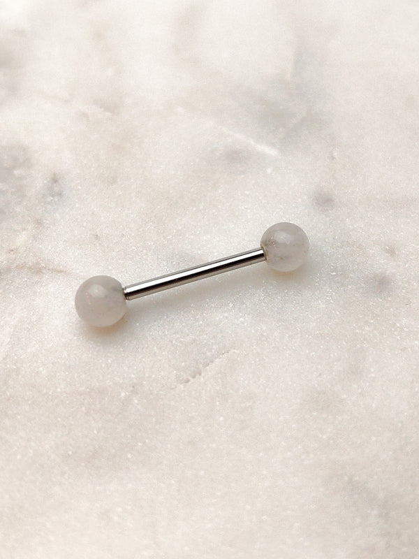 Piercing-Nippelring mit Zirkonia-Rosetten