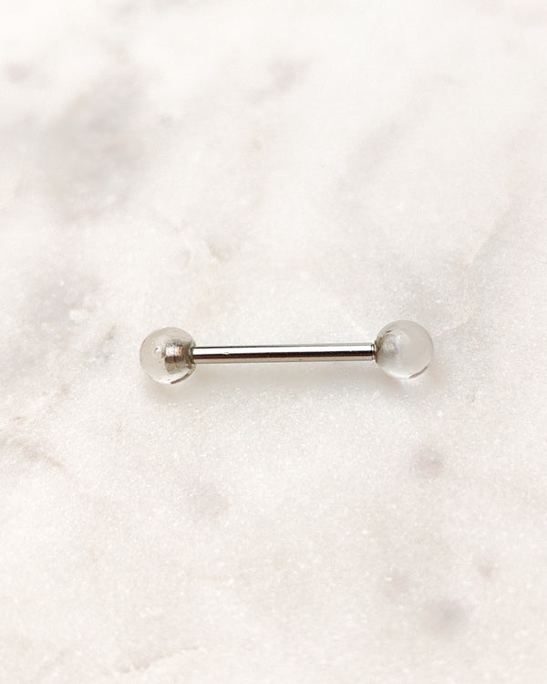 Piercing-Nippelring mit Zirkonia-Rosetten