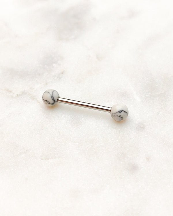 Piercing-Nippelring mit Zirkonia-Rosetten