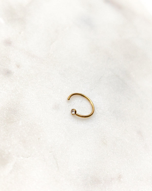 Nostril Nasenpiercing Gold Creole Zirkonia
