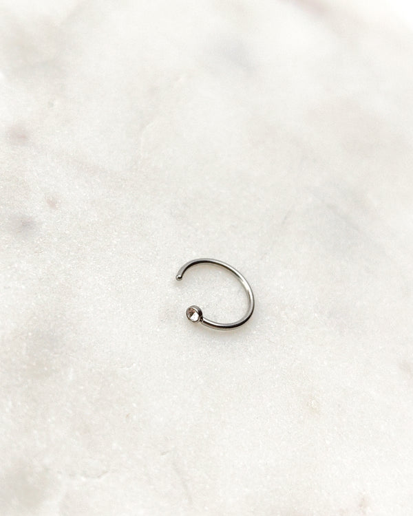 Nostril Nasenpiercing Silber Creole Zirkonia