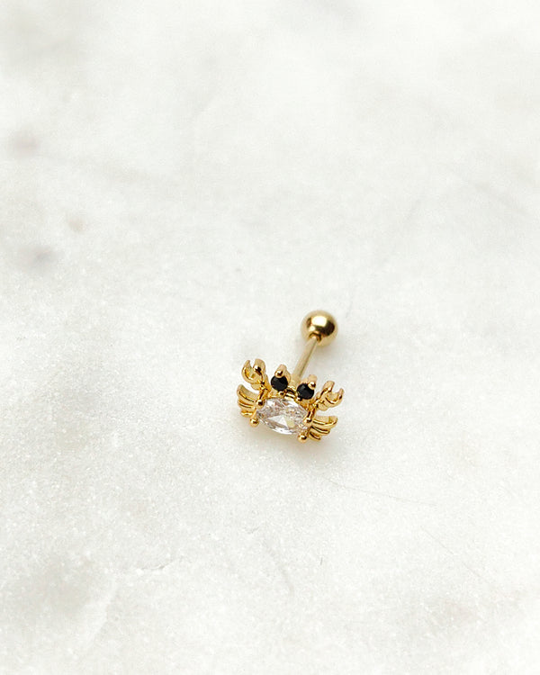 BUTTERFLY Piercing Ohrring mit Kette Gold