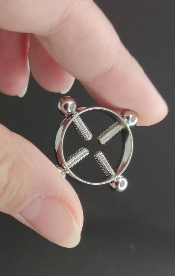 1 Stk. Fake Brustwarzenpiercing mit verstellbaren Schrauben (1 Stk.)