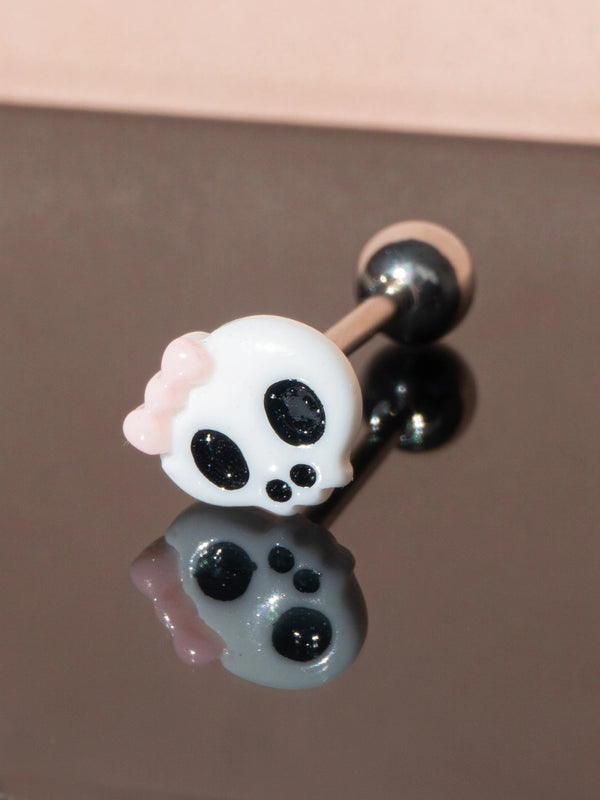 Zungenpiercing Totenkopf