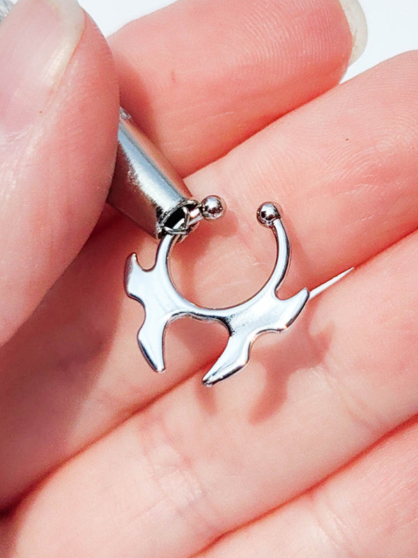 Fake Septum Piercing Nasenring Säbel
