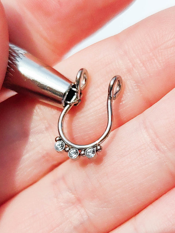 Fake Septum Nasenpiercing Strass #2