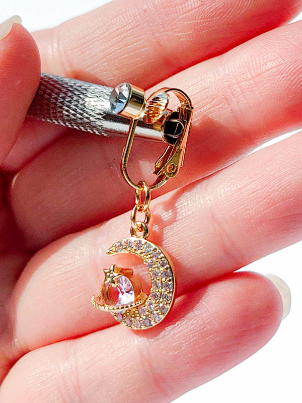 Fake Piercing Bauchnabelpiercing Mond mit Stern