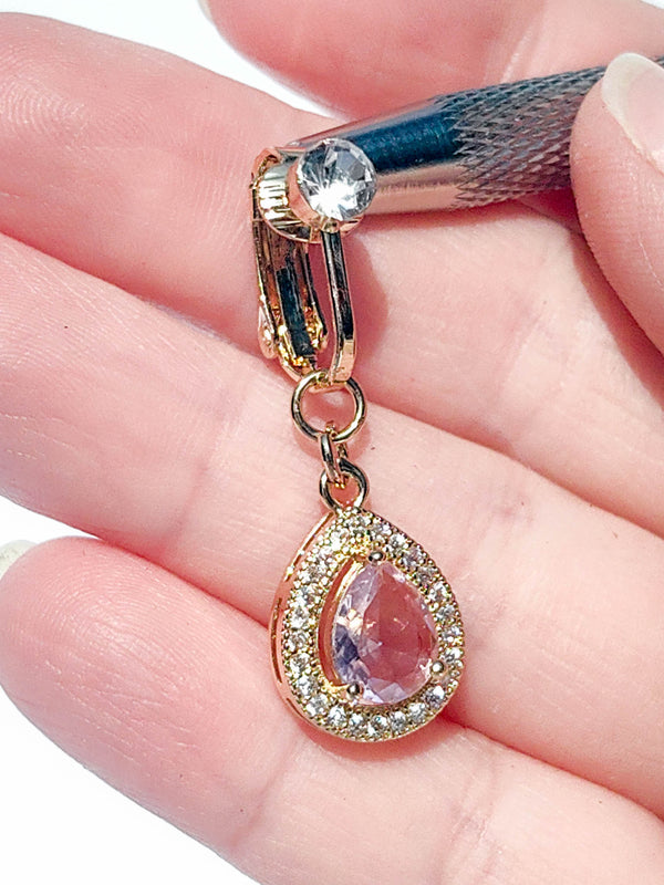 Fake Piercing Bauchnabelpiercing Tropfen Rosa