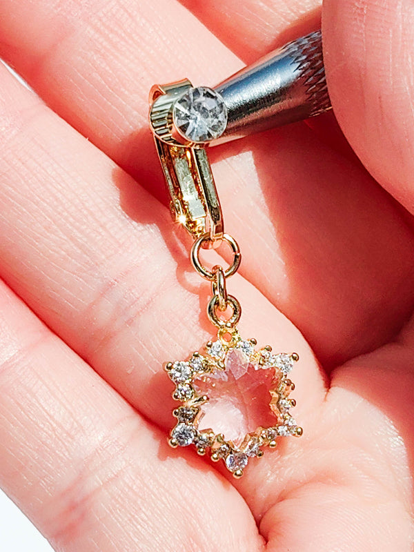 Fake Piercing Bauchnabelpiercing Rosa Stern
