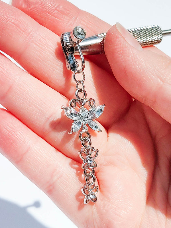 Fake Piercing Bauchnabelpiercing Schmetterling Lang