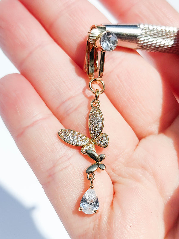 Fake Piercing Bauchnabelpiercing Schmetterling