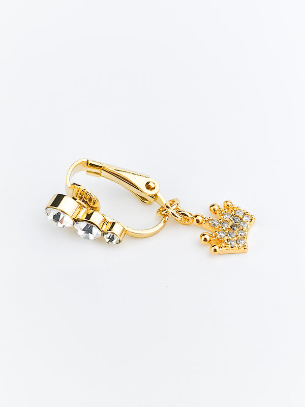 Fake Piercing Bauchnabelpiercing Krone Gold