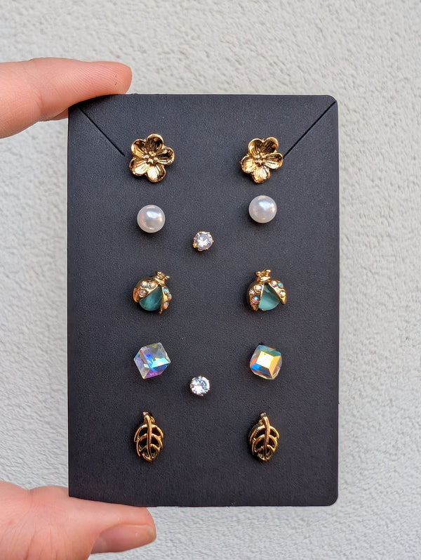 6-day set of ear stud earrings