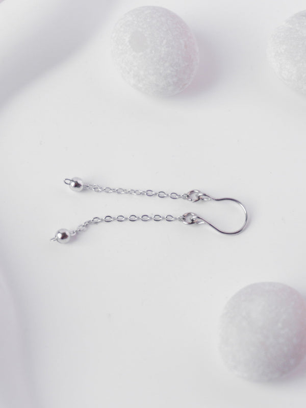 1 Stk. Fake Nippelpiercing Silber mit doppelter Kugelkette (1 Stk.)